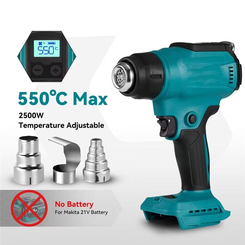 AD23-Cordless Hot Air Tool For  18V 20V BL1830 Battery 350W Rated 990°F Hot Air Tool Kit With LED Display