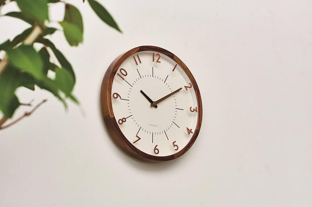 Interform Wall Clock Clock Orant Brown Diameter 30cm Step Movement Radio-Controlled CL-3350BN Radio-Controlled