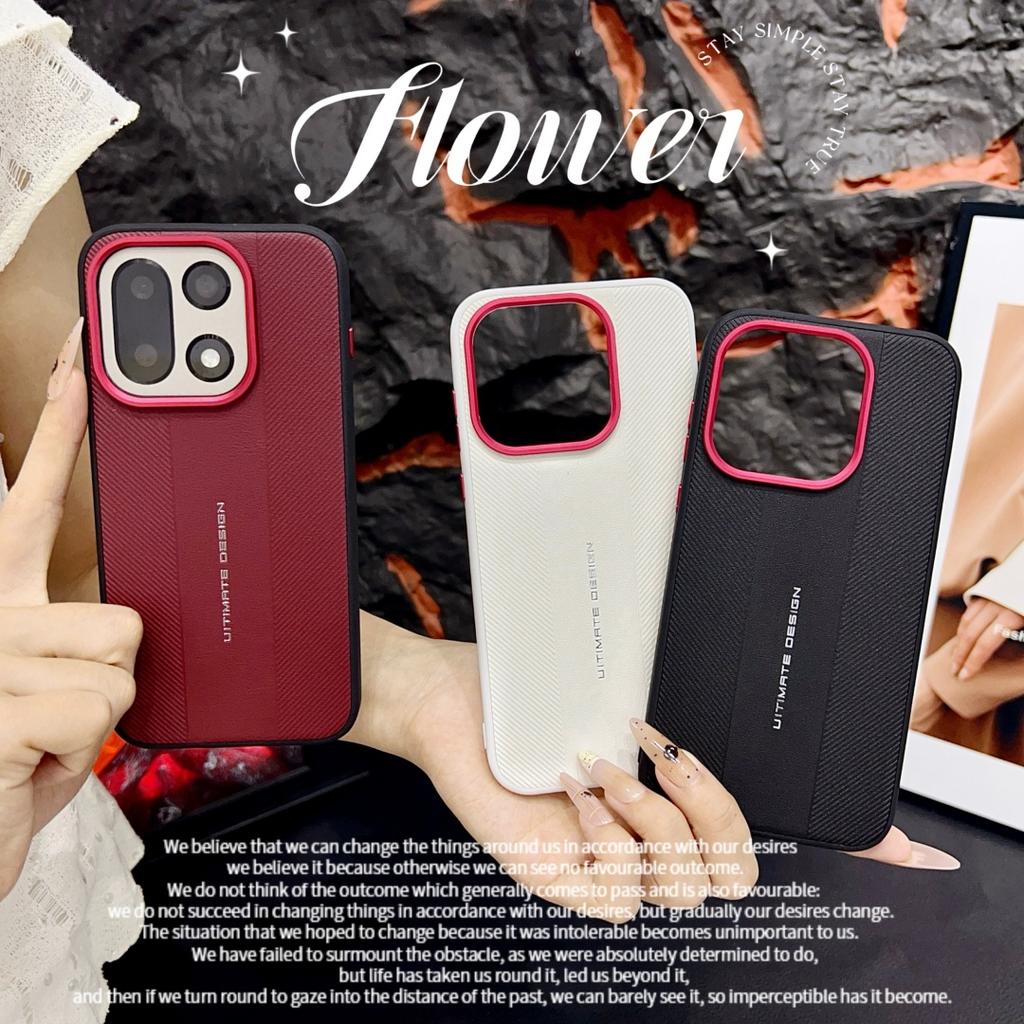 For OnePlus 15 15T 15S 1+15 1+15T 1+15S Case Luxury Textured Leather Ultimate Design Red Camera Frame Protective Cover