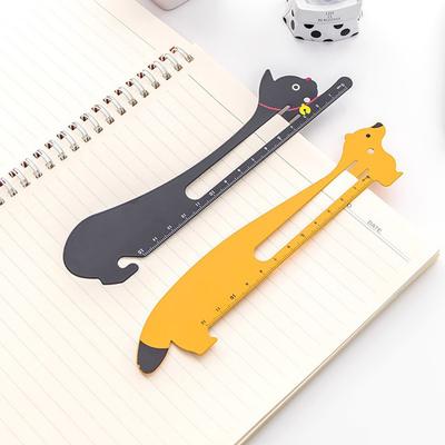 Metal Bookmark Ruler Cartoon Shape Adorable High Strength Not Easily Deformed Measuring Scale Ruler School Supplies