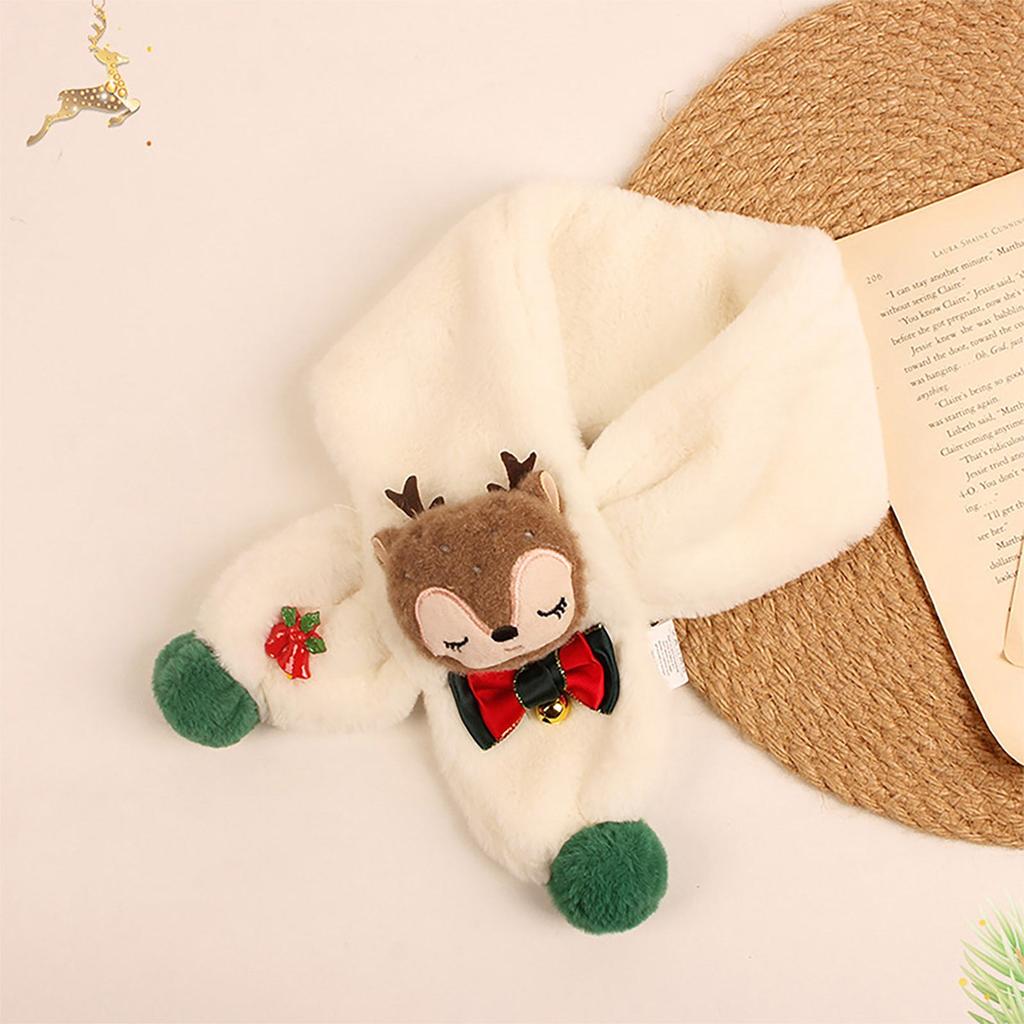 Kinder-Samt-Cartoon-niedlicher Samtschal im Weihnachtsstil mit Hirschmotiv