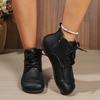 Retro členkové čižmy z pravej kože pre ženy na jeseň a zimu 2025, nové hovädzie kožené jednoduché čižmy na plochej podrážke, mama topánky