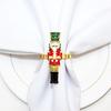 6pcs Christmas Resin Nutcracker Soldier Napkin Rings Ornament Small Decoration Christmas Tree Accessory Decorative Decorations