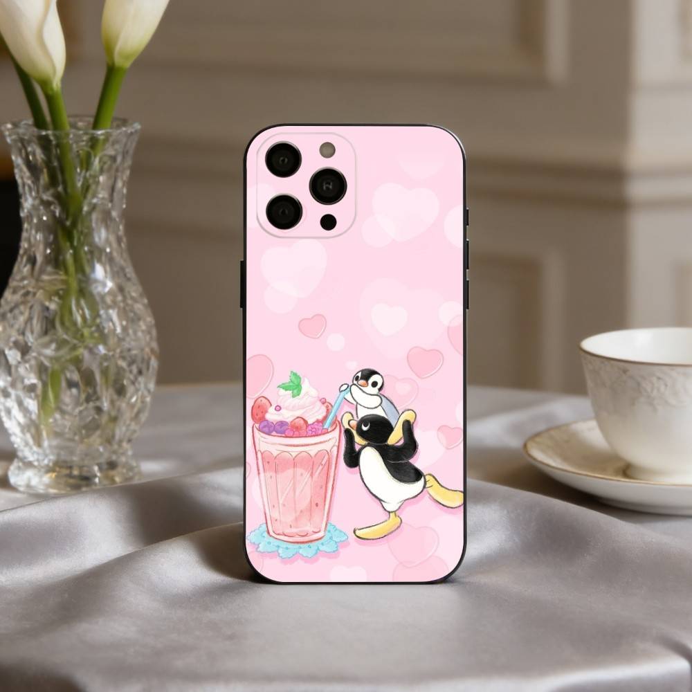 

Cute P-Pingu-ES Penguin Phone Case For iPhone 17,16,15,14,13,12,11 Plus,Pro Max,XS,Soft Silicone Black Cover iPhone17