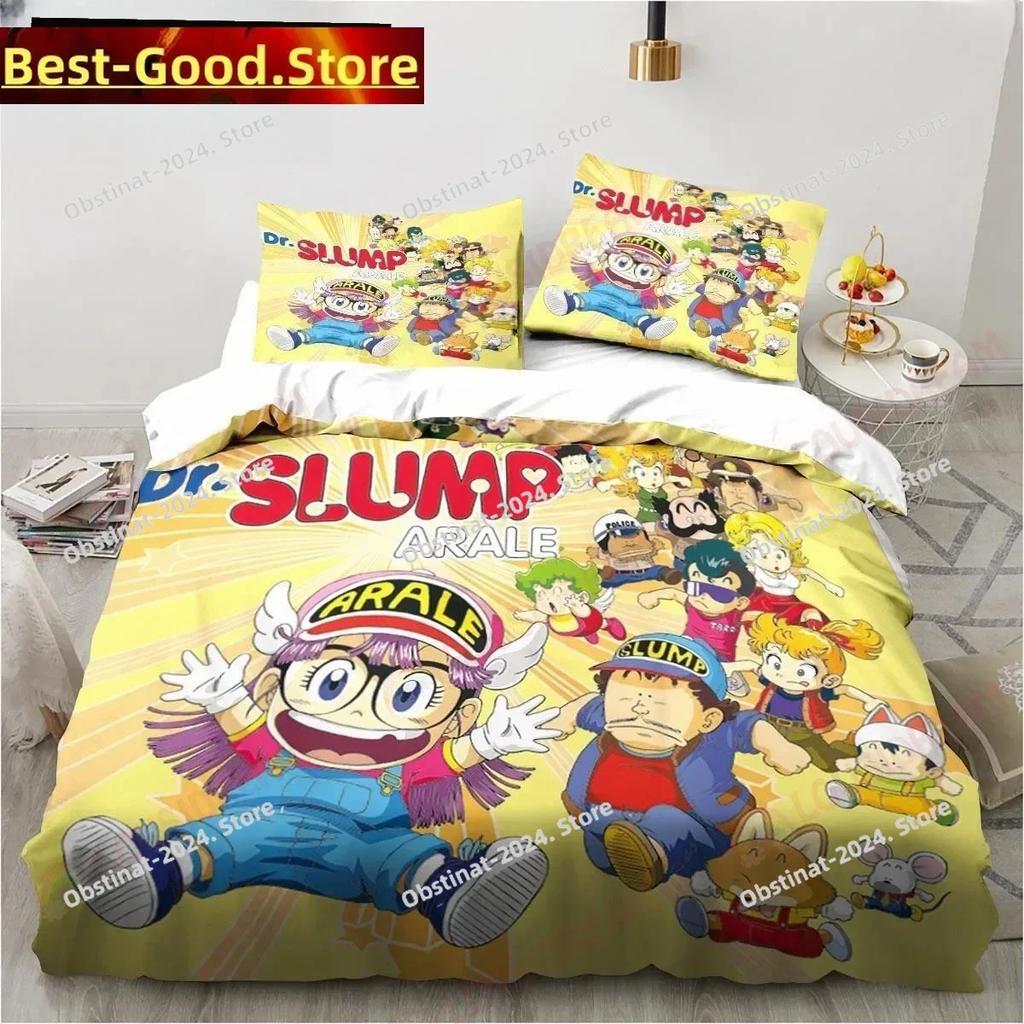 New Adorable Lovely Carton DR S-Slump Arale Anime Beding Set Shet King Twin Double Child Beding Set Mircofiber or Polyester Soft Duvet Cover