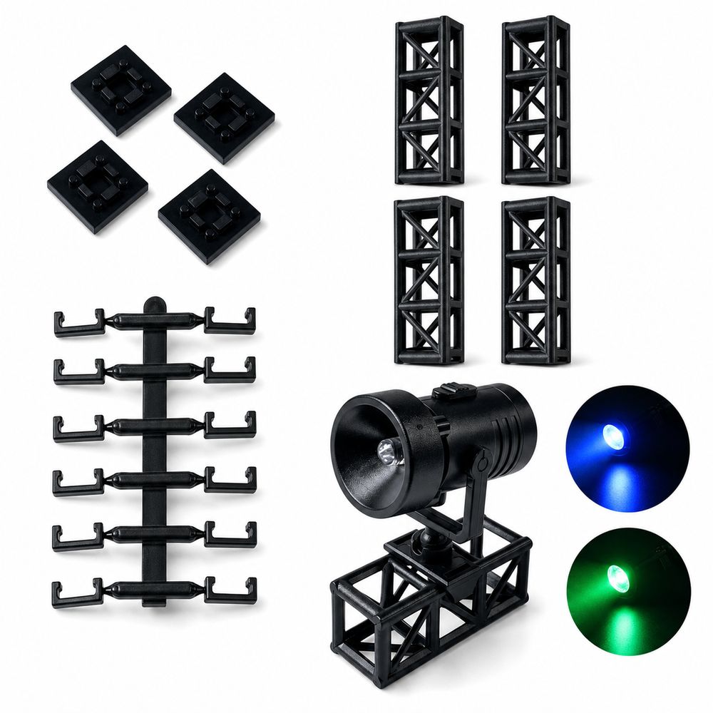 Black Framework Building Block Stage Colorful Spotlight Mini Stage Truss Miniature Stage Display