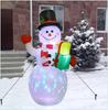 Christmas Inflatable Snowman with Illuminated Lights Decorative Inflatable Christmas Snowman Festive Atmosphere Colorful