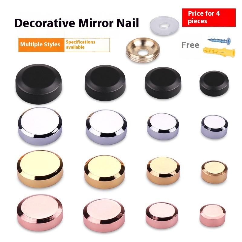 4PCS Nails Decorative Cover Advertisement Fixing Screw Glass Fastener Stainless Steel Advertising Screws Mirror Hardware