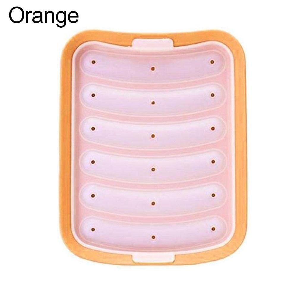 6-Cavity Sausage Maker Mould Non-Stick Silicone Mold DIY Hot Dog Maker  Kitchen Baking