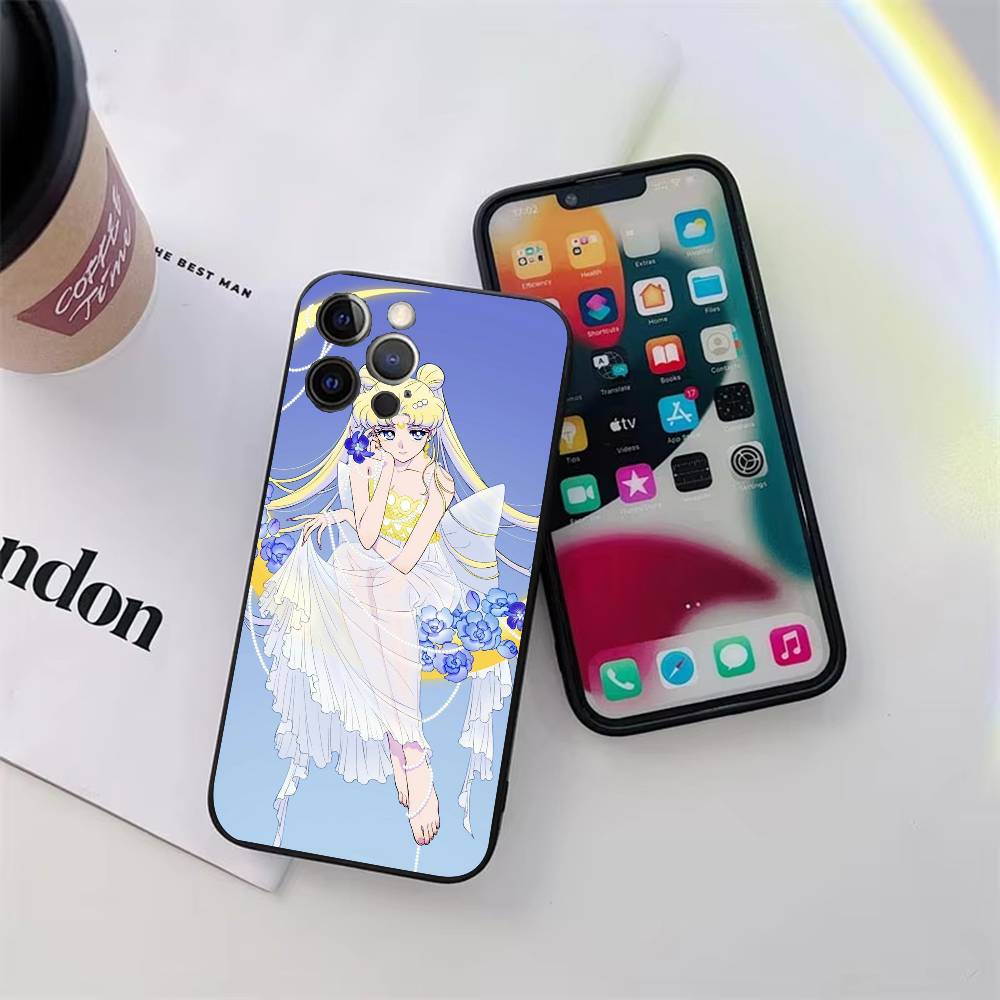 T-Tsukino U-Usagi Brave Cartoon Girl Sailor M-Moon Phone Case Silicone Soft For IPhone 17 Air 16 15 14 13 12 11 Plus Pro Max Plu