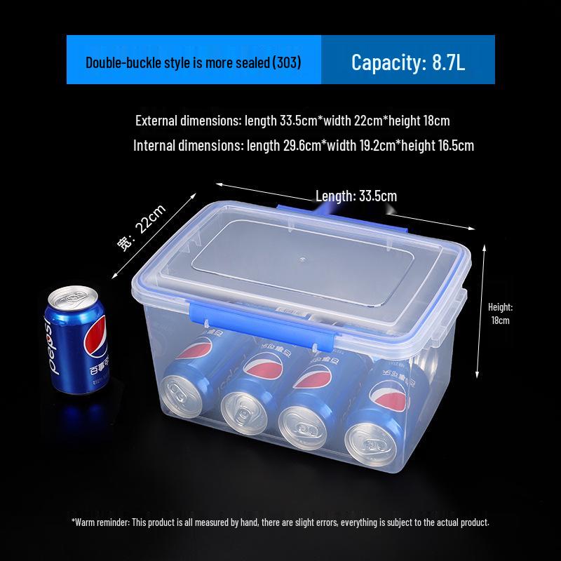 Rectangular Transparent Food-Grade Plastic Storage Box with Lid for Microwave and Refrigerator