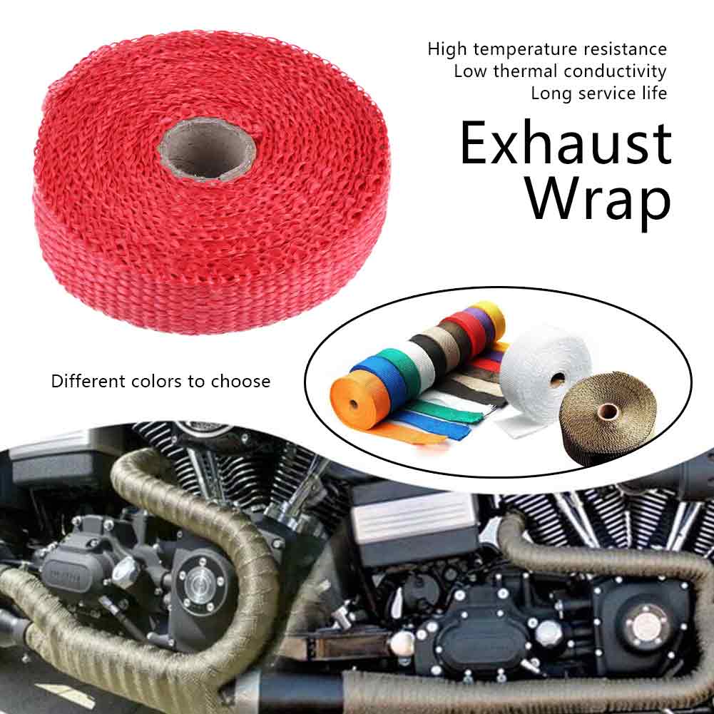 5m Car Insulation Tape Exhaust Heat Wrap with 4 Stainless Steel Cable Ties Black