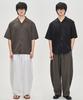 PRAIRIE Linen Open-Collar Short-Sleeve Shirt Set