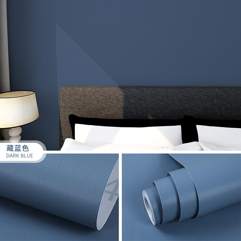 Solid Color Wallpaper Pvc Self-adhesive Thickened Background Wall Pasting Wall Remodeling Furniture Renovation Wallpaper