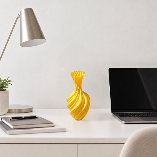 3D-gedruckte Spiralvase, Moderner minimalistischer Blumentopf für Trockenblumen, Nordische Kunstdekoration für Regale, Kreative Geschenkideen