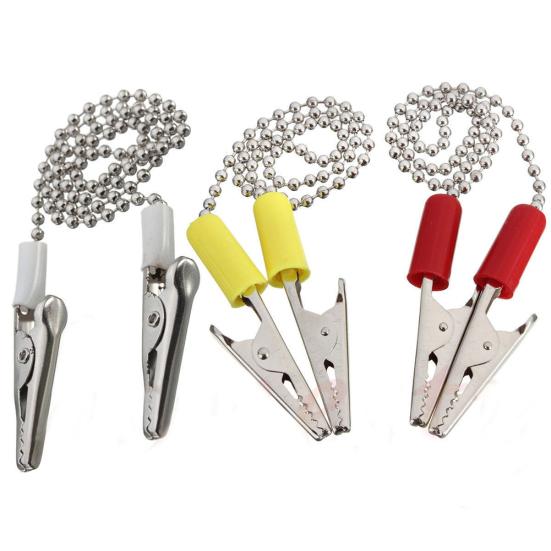 Dental Lab Bib Crocodile Clip Flexible Metal Ball Chain Durable Napkin Holder