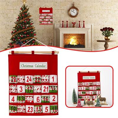 Weihnachts-Adventskalender, Wandbehang, Tasche mit 24 Taschen, Weihnachtsdekoration
