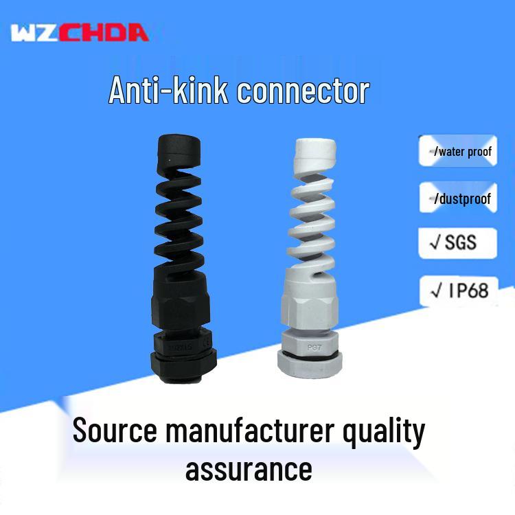 Nylon Waterproof M12/PG7 Cable Gland with Torsion-Resistant Anti-Bending Protection