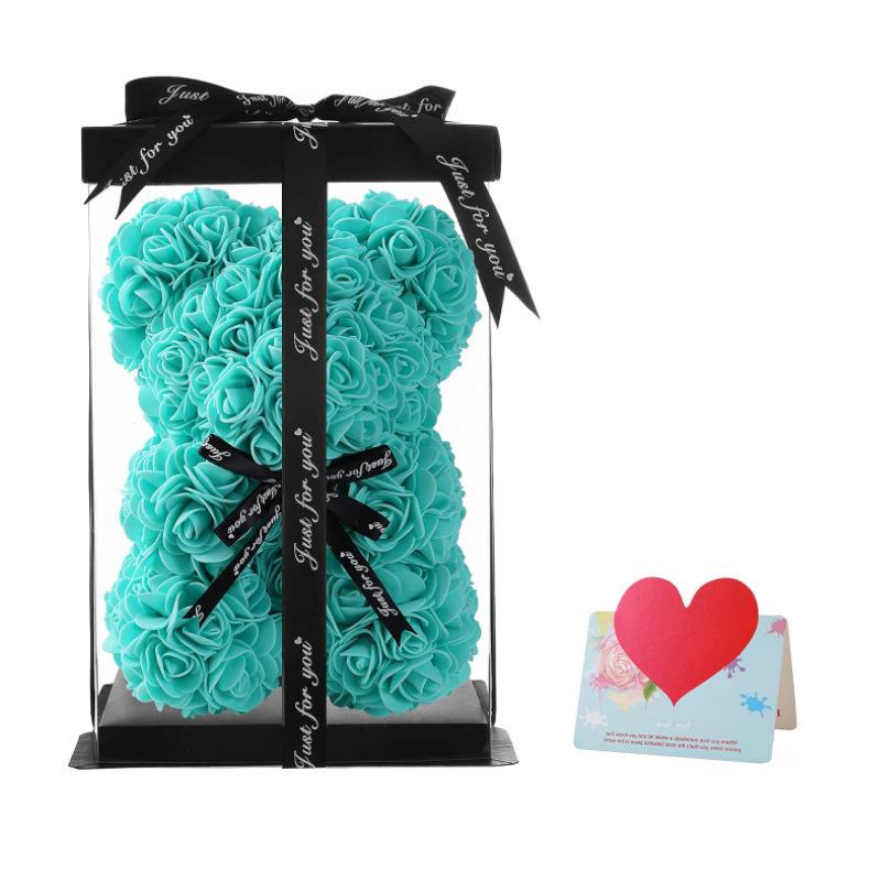 Eternal Rose Bear 25cm - Mother's Day & Valentine's Gift In Gift Box