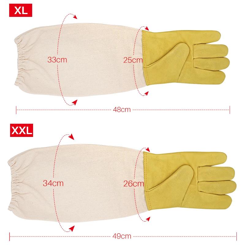 

1Pair Beekeeping Gloves Anti Bee Sting Protective Sleeves Breathable Long mesh sheepskin gloves Apiculture Beekeeper Tools XXL жёлтый