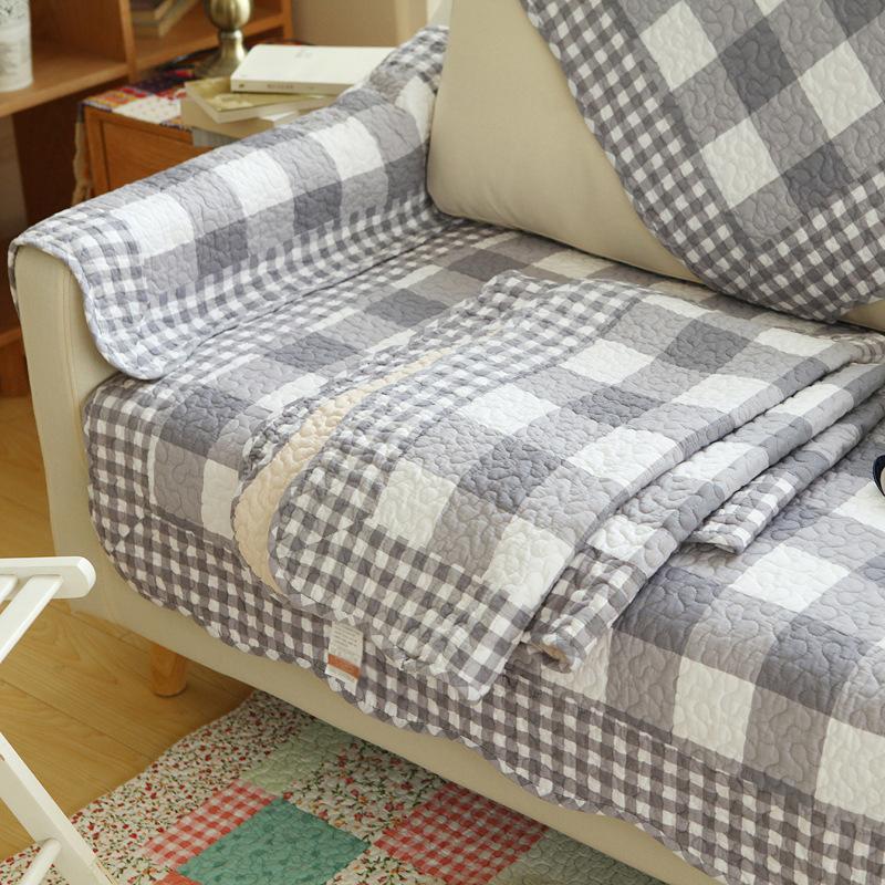 Washed Cotton Geometric Pattern Sofa Cushion Fabric Cotton Anti-slip Simple Modern Four-season Universal Sofa