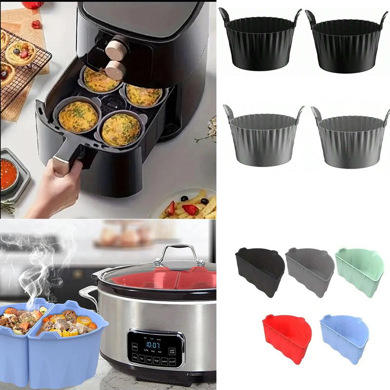 Opakovaně použitelné silikonové vložky do fritézy a košíčky na pečení Sada Nepřilnavé pro fritézu Muffiny Cupcakes Pomalý hrnec Kuchyňské doplňky