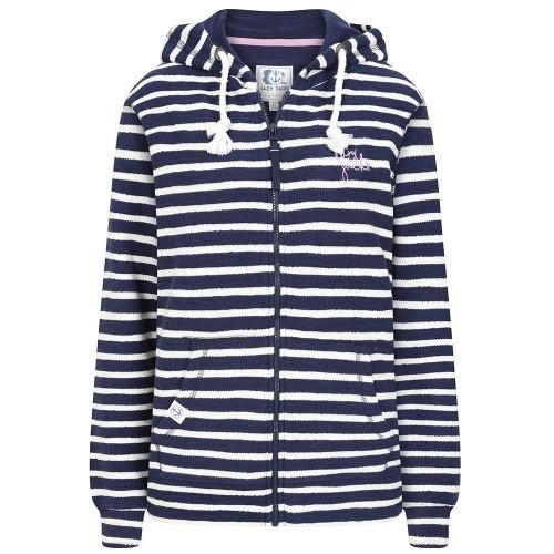 Lazy Jacks Womens/Ladies Striped Textured Full Zip Hoodie