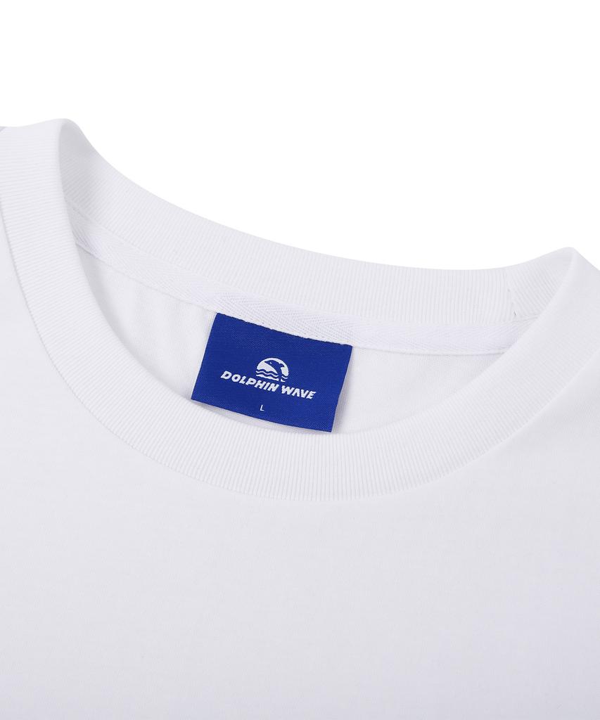 DOLPHIN WAVE APPAREL [3-Pack] Dolphin Arch Logo T-Shirt White & Light Khaki & Black