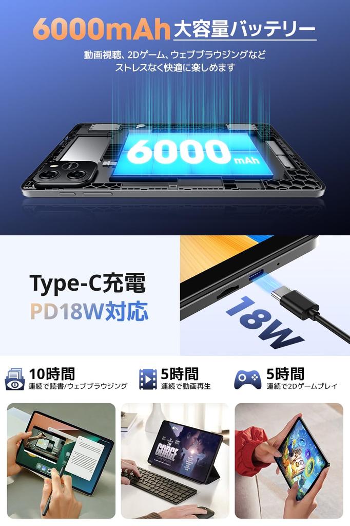 Android 15 Tablet with OS and a screen RAM up to 1TB large 6000mAh PD18W Bluetooth facial wireless suitable for seniors and children 10-inch