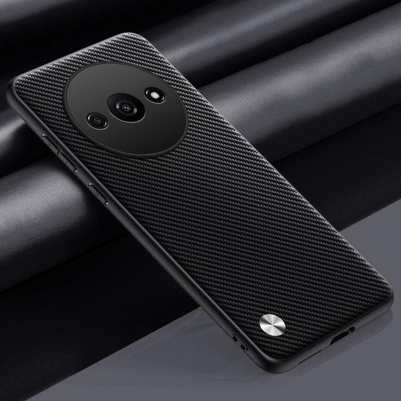 

Luxury PU Leather Case For Xiaomi Redmi A3 A3X 4G Back Cover Matte Silicone Full Protection Phone Case For Poco C61 RedmiA3 For Poco C61 матовий чорний колір