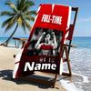 Custom Name Personalized Football Team F.C Print Beach Towel, for Trip Camping Beach Party Home Decor, Birthday Gift for Family & Friends