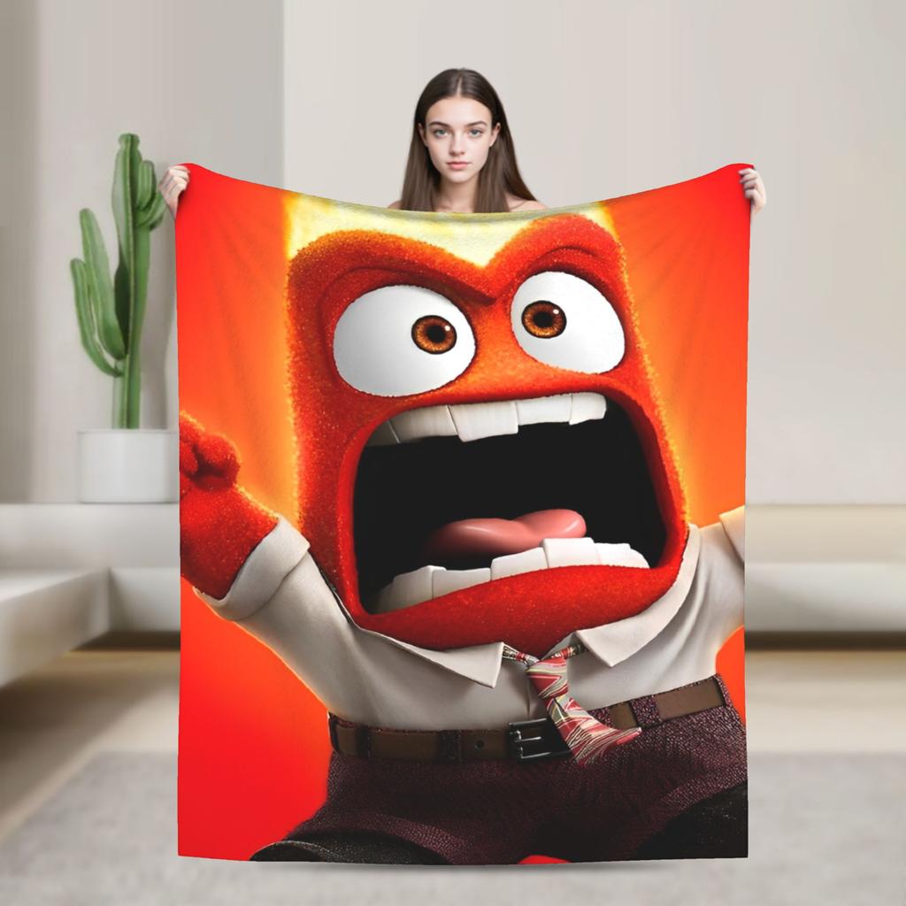 Inside Out 2 Cartoon  Blanket  Travel Office Flannel Throw Blanket For Outdoor Super Warm Custom Quality Bedspread