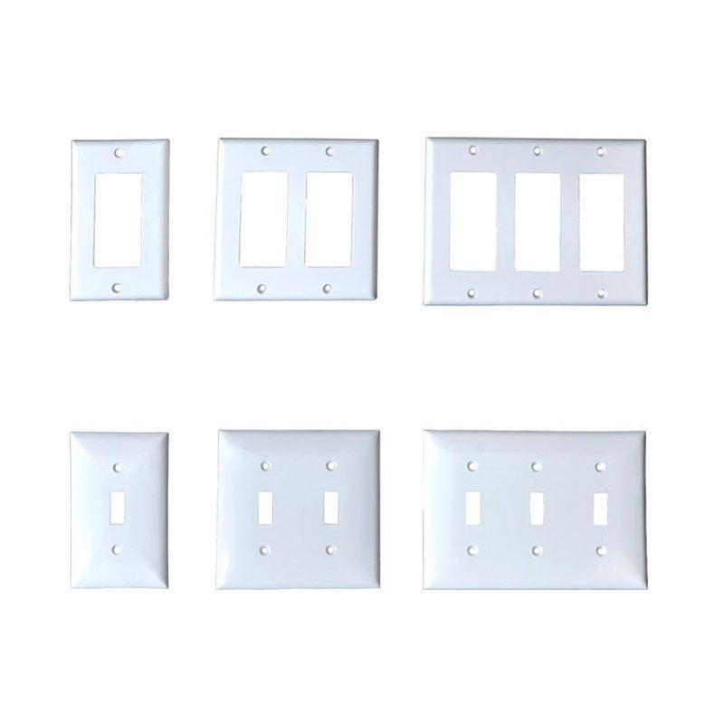 Sleek And Durable White Decorator Outlet Wall Plate Rocker Switch Cover For Home
