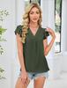 2025 Women's V-neck Polyester Short-sleeve T-shirt - 14 Colors, Casual Versatile Base Layer for Winter.