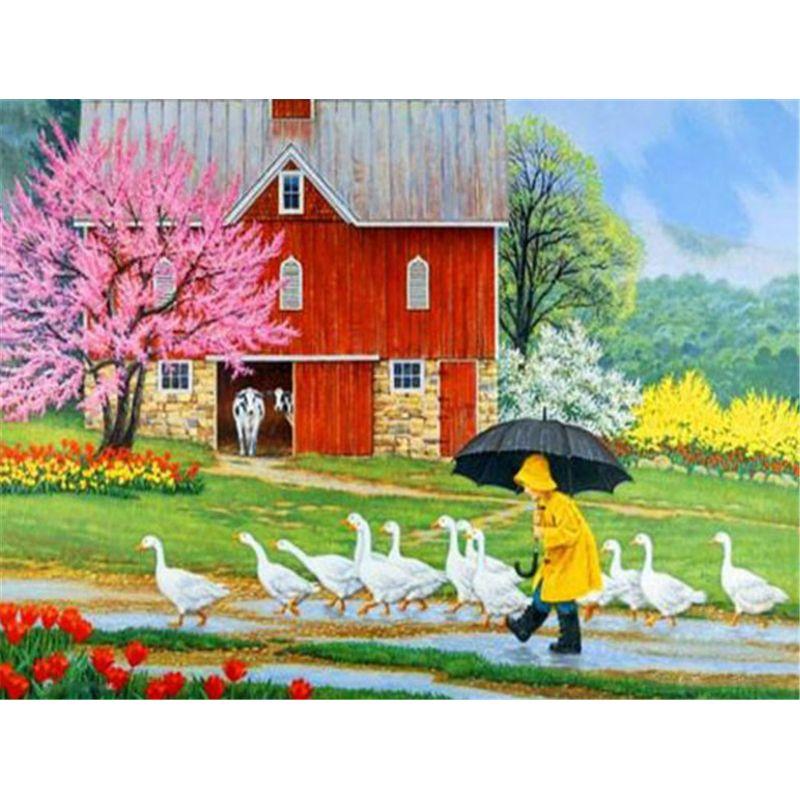 

5D Алмазная живопись Пейзажи Стразы Картины Пейзаж Алмаз мозаика Мультфильм Домашний декор Full Round 20x25CM