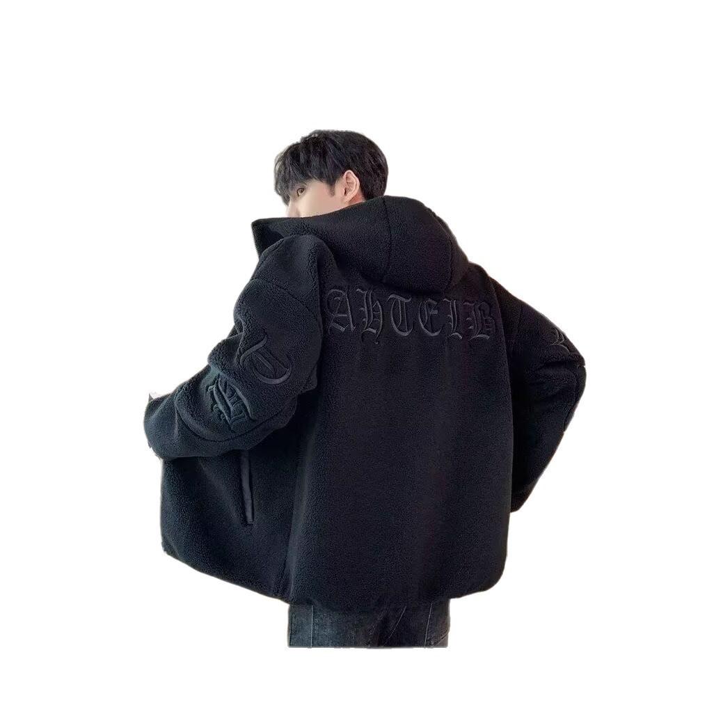 Trendy Harajuku-Style Versatile Lamb Wool Coat – Minimalist Japanese Fashion