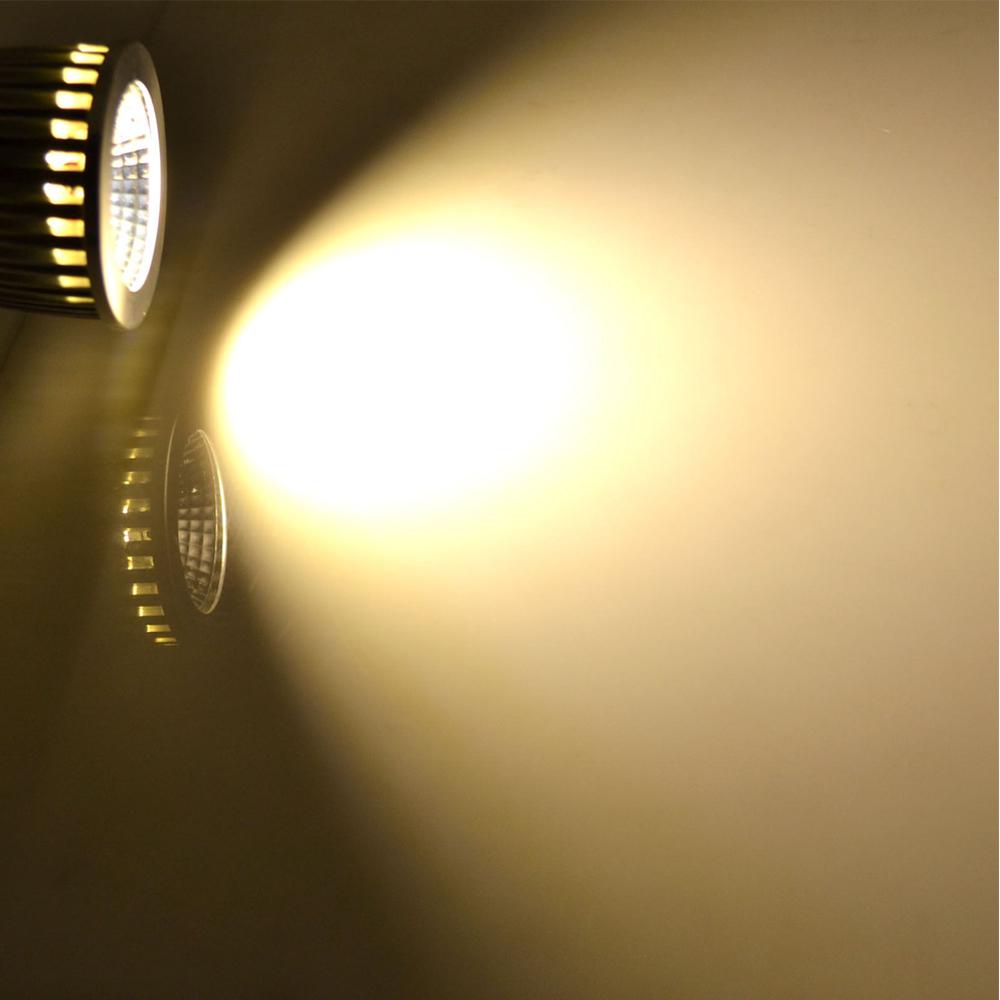 LED Spotlights Bulb GU10 9W Dimbare COB-lamper AC 85-265V 220V Cool Varm Hvit Ultra Bright
