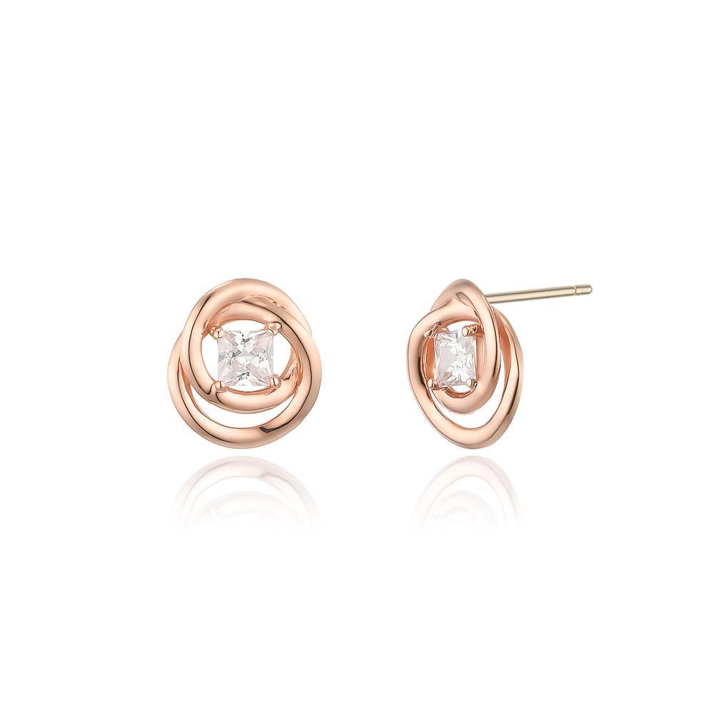 LLOYD Square Stone Crossline 14k Gold Earrings LPFM1042G