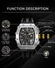 TSAR BOMBA Skeleton Mechanical Automatic Watch with Ceramic Japanese Tonneau Silicone 50M Water Luminous Luxury Watch for and Casual Wear Men's