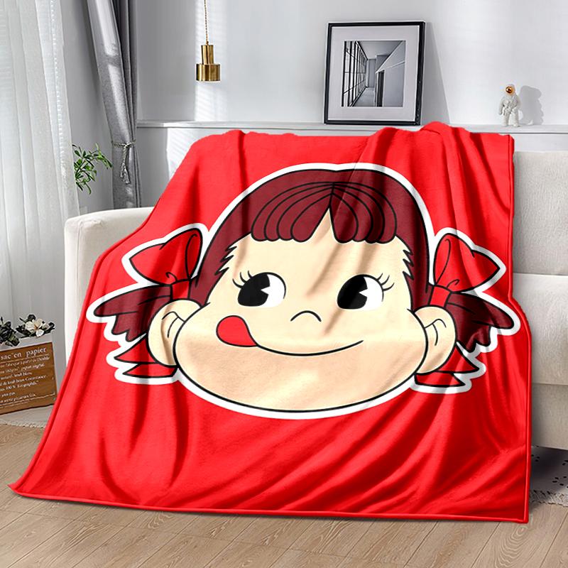 1pc Blanket Peko Chan Print Design, Lightweight Blanket for Sofa, Bed- Soft &Warm, Gift for All Seasons like Christmas, Halloween
