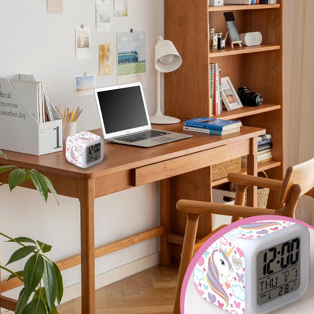 Kids Night Light Alarm Clocks Stylish Cartoon Unicorn Alarm Clocks for Kids Children Birthday Gifts