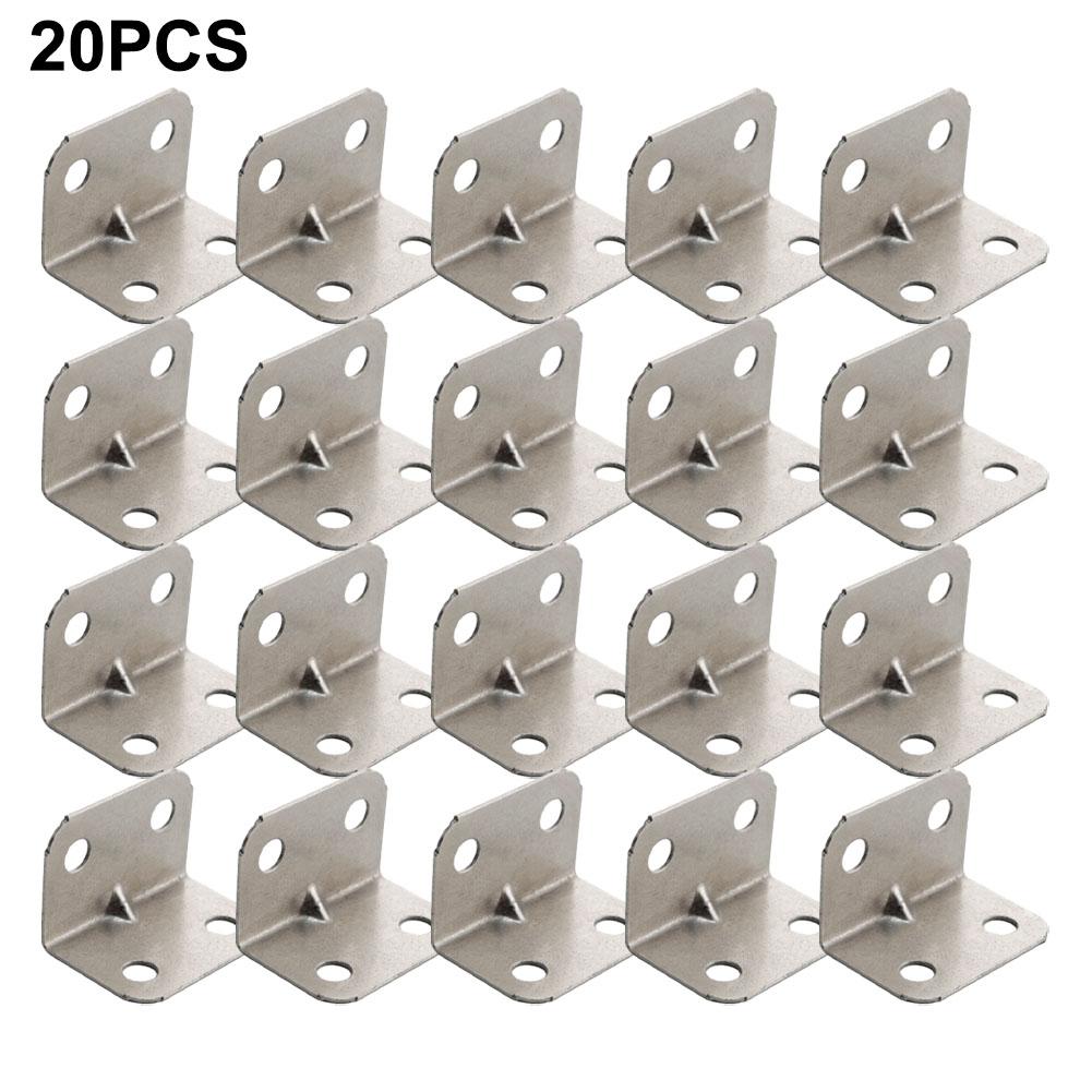 Robust Furniture Angle Bracket for Cabinets 1020pcs Nickel Iron L Hardware