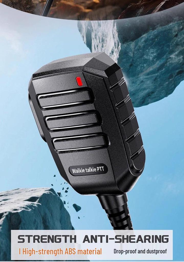 M6 Handheld Microphone for Walkie-Talkie: Compatible with Baofeng Quansheng UV-K6 UV5R, Shoulder Mic for K/M Head Station.