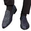 Fashion Luxury Loafers Men Shoes Gold Silver High Quality Sequin Wedding Shoes New Fashion Designer Slip On Flats Men Formal Party Shoes