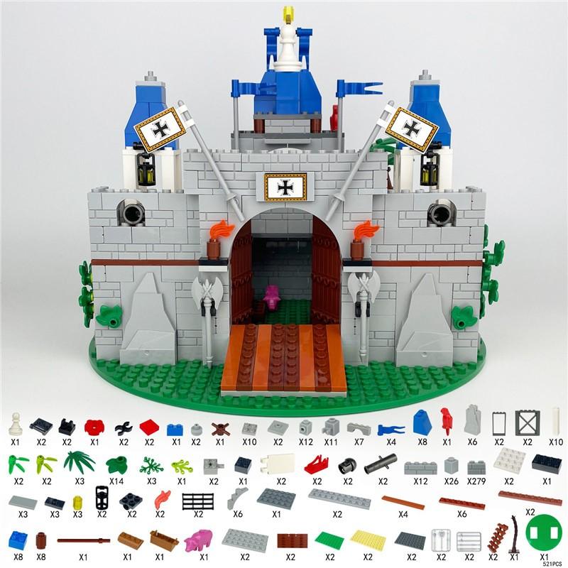 Medieval Knight's Castle Modular Buildings Creative Construction Castle Building Blocks Sets Bricks Toys Room Decor Gifts