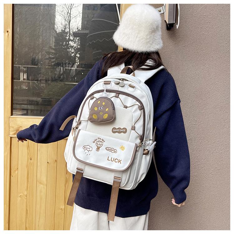 School bag Macaron girl backpack New primary school students large-capacity backpack Female junior high school students High school students