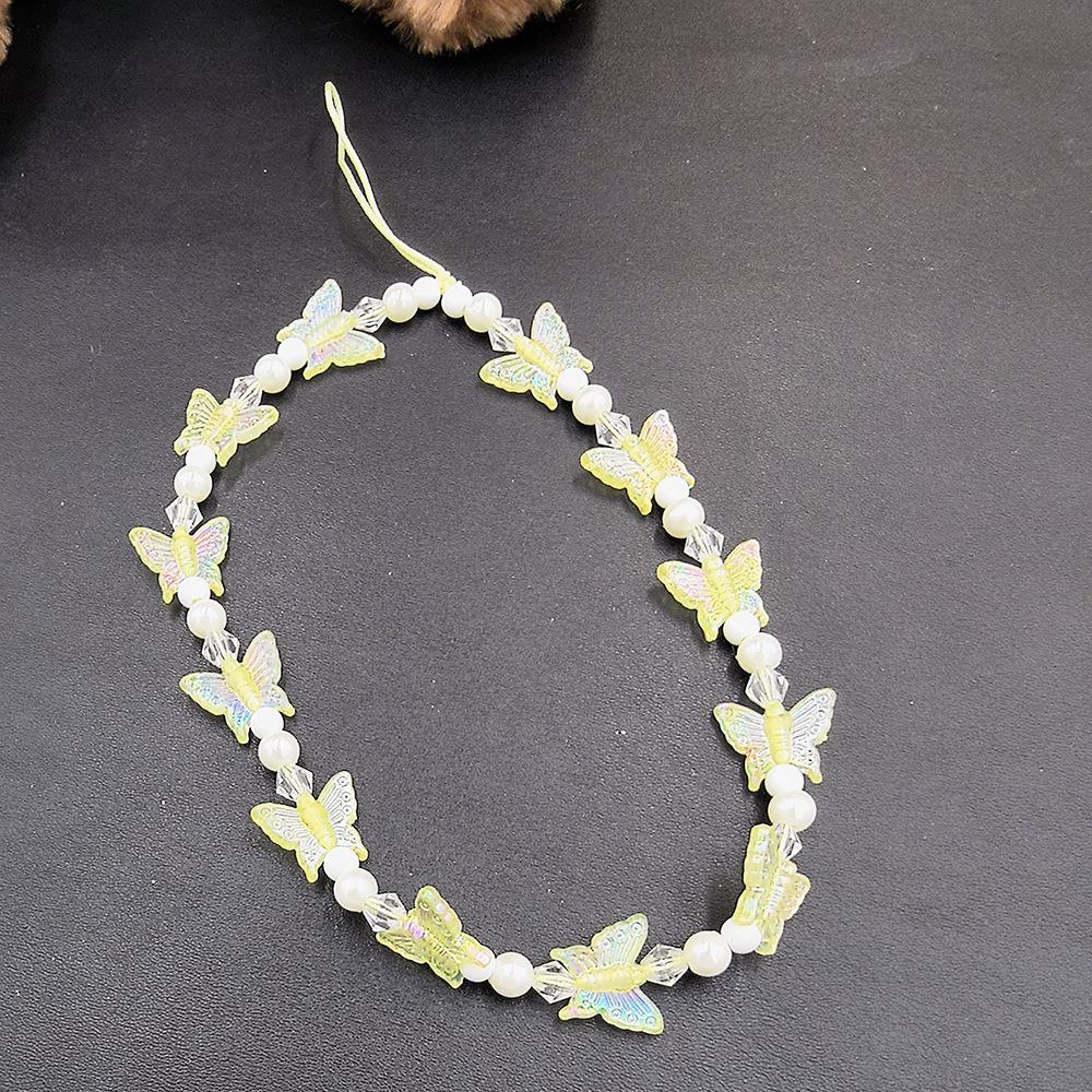 Butterfly Bead Necklace: Stylish Short Lanyard for Female Bag Accessory