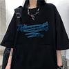 Loose version of the new summer printed short-sleeved couple pass versatile t-shirt women's round neck casual large size top