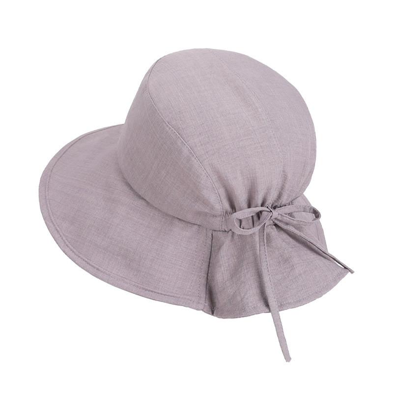 

Summer Fashion Hat Women Cotton Foldable Sunshade Hat With Big Brim For Face Slimming фіолетовий