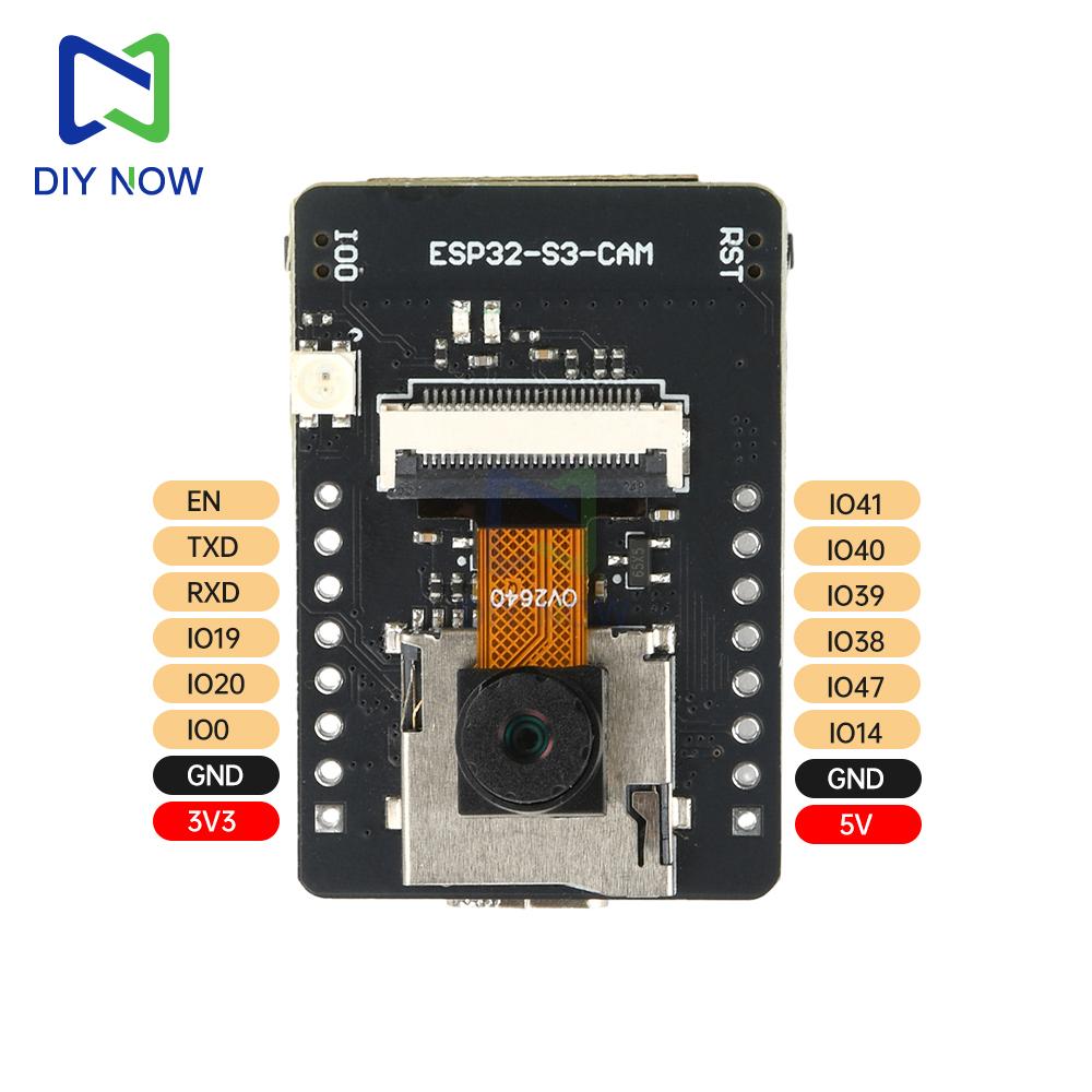 Placa de desarrollo ESP32-S3-CAM WIFI Bluetooth módulo de cámara con cámara OV2640 versión N16R8 chip ESP32-S3 interfaz Tipo C